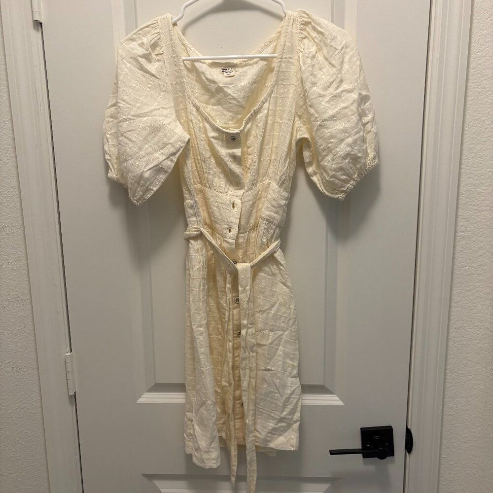 BillaBong Cream & White Dress Cottagecore/Prairie Style Size Small EUC - Picture 2 of 8